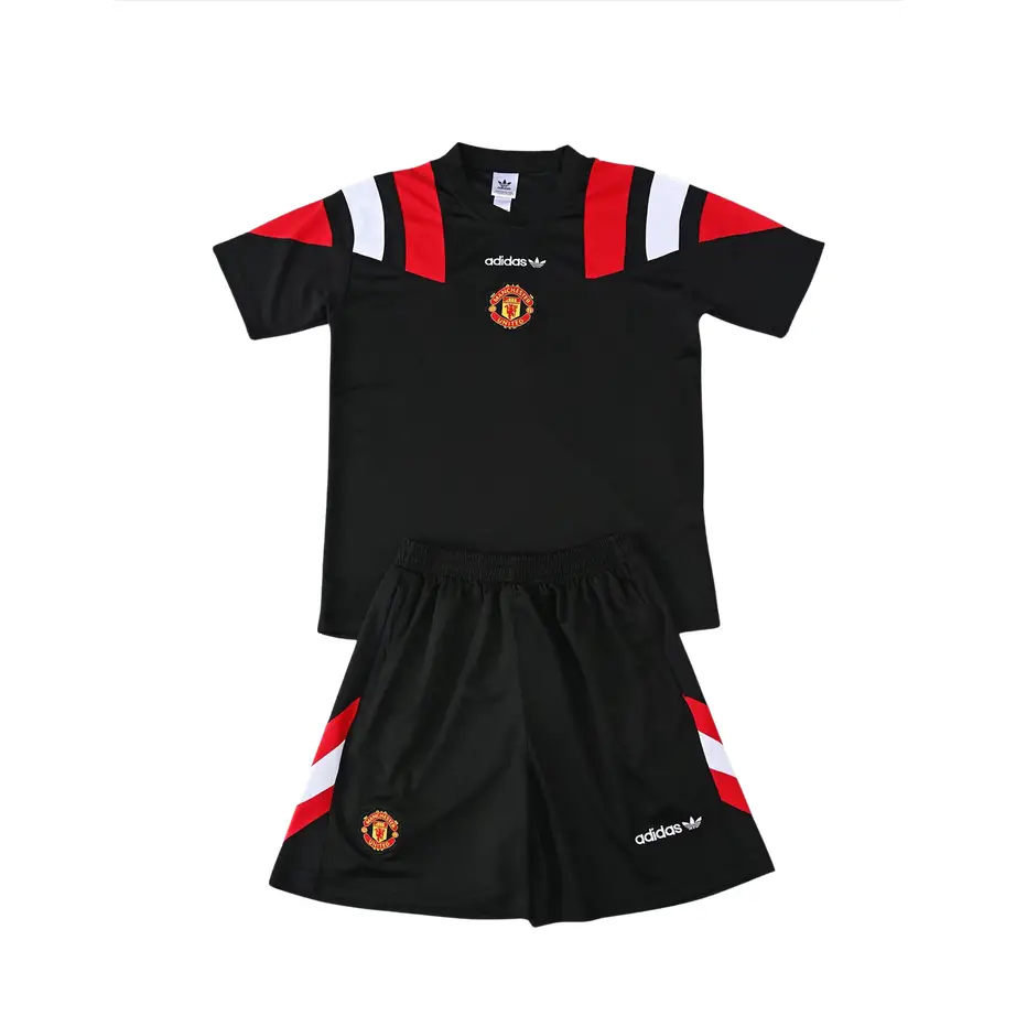Kit Entraînement Manchester United 2026/2027 Retro Manches courtes Noir - Vêtements de sport