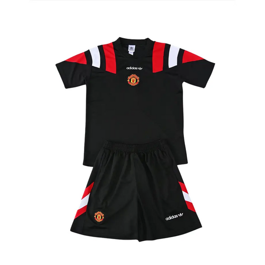 Kit Entraînement Manchester United 2026/2027 Retro Manches courtes Noir - Vêtements de sport