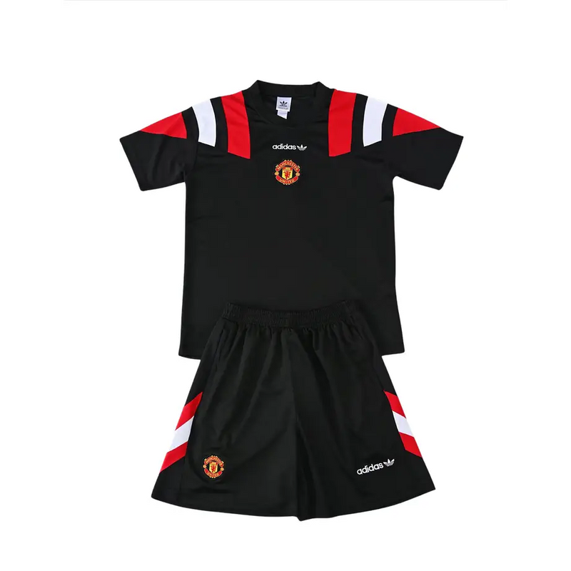 Kit Entraînement Manchester United 2026/2027 Retro Manches courtes Noir - Vêtements de sport