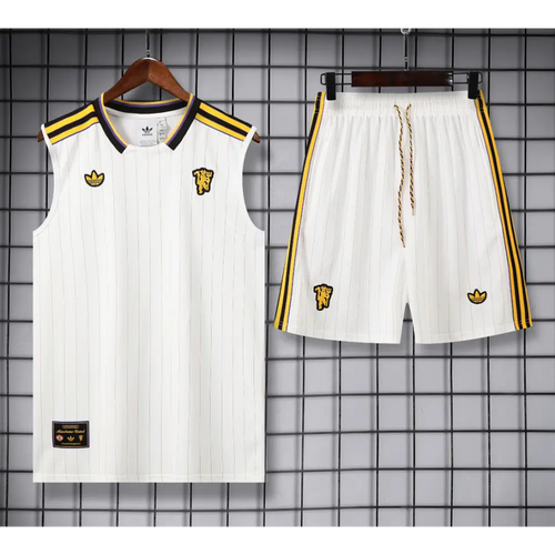 Kit Entraînement Manchester United Blanc 2025/2026 - Vêtements de sport