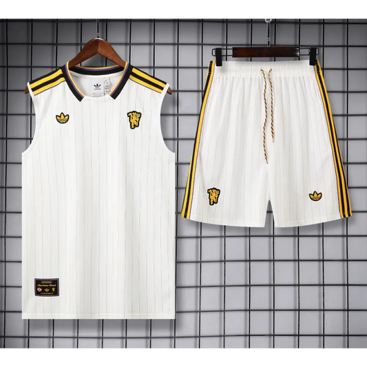 Kit Entraînement Manchester United Blanc 2025/2026 - Vêtements de sport