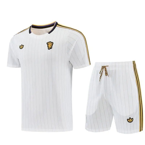 Kit Entraînement Manchester United Blanc Icon 2025/2026 Manches courtes - Vêtements de sport