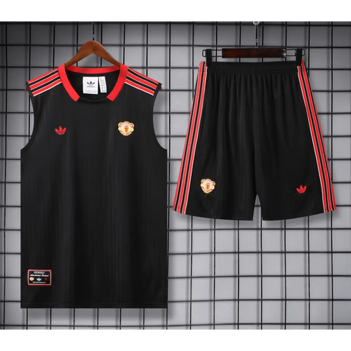 Kit Entraînement Manchester United Icon Noir 2025/2026 - Vêtements de sport