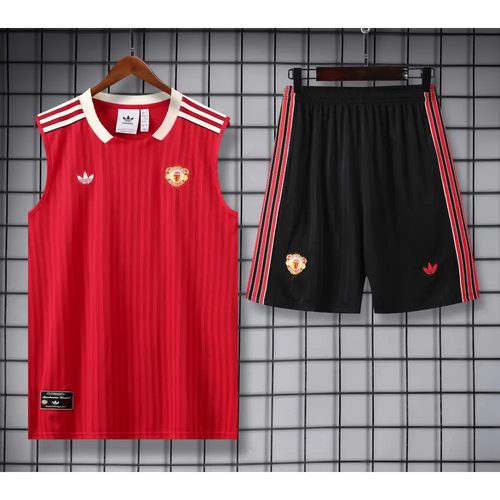 Kit Entraînement Manchester United Icon Noir & Rouge 2025/2026 - Vêtements de sport