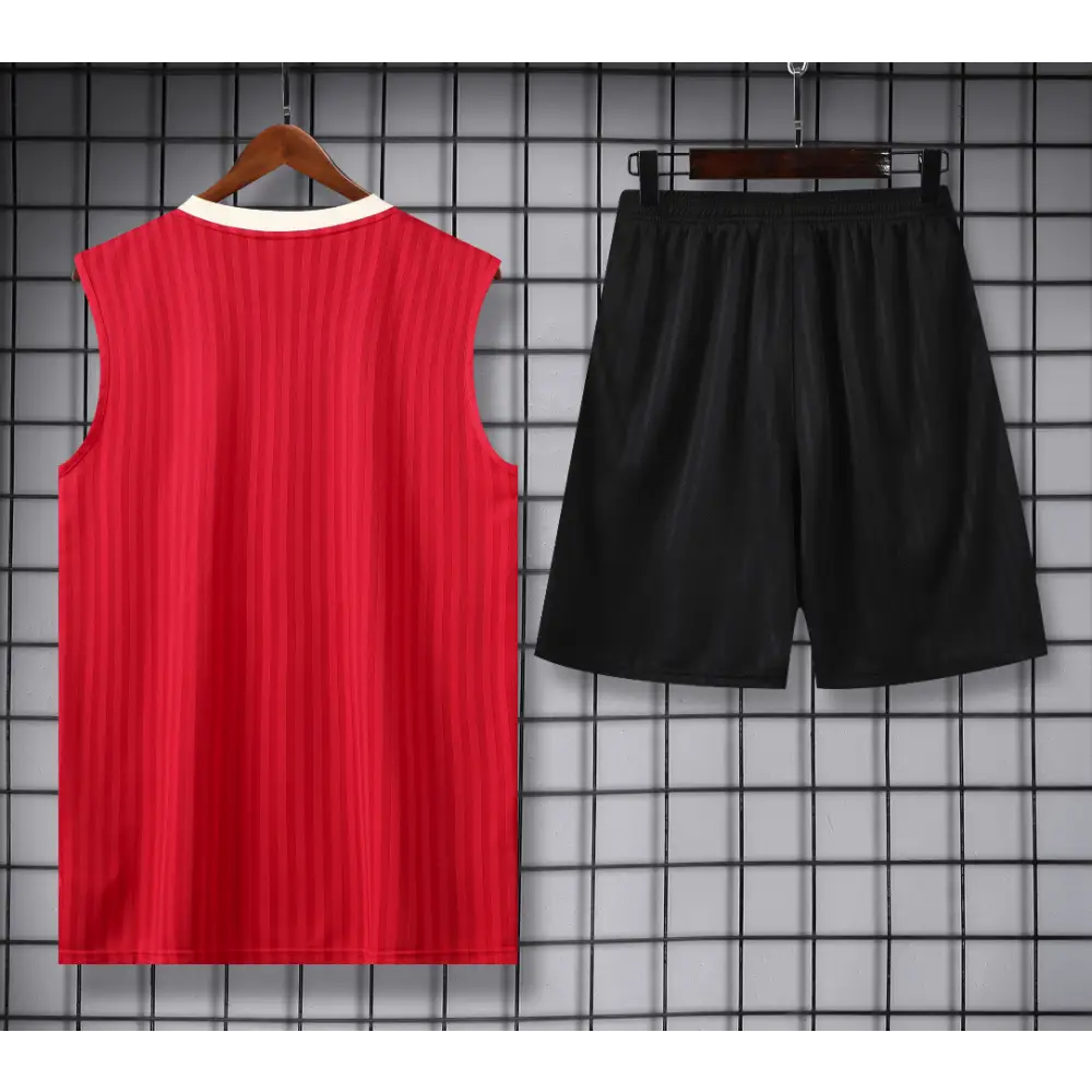 Kit Entraînement Manchester United Icon Noir & Rouge 2025/2026 - Vêtements de sport