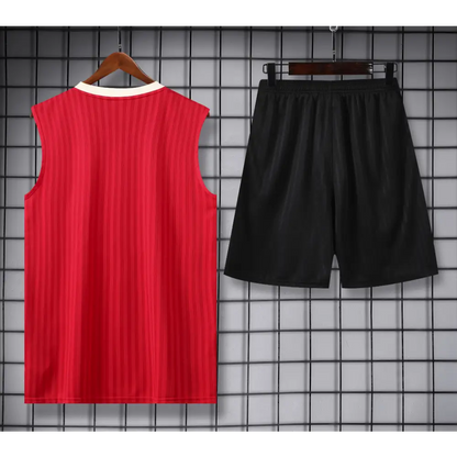 Kit Entraînement Manchester United Icon Noir & Rouge 2025/2026 - Vêtements de sport