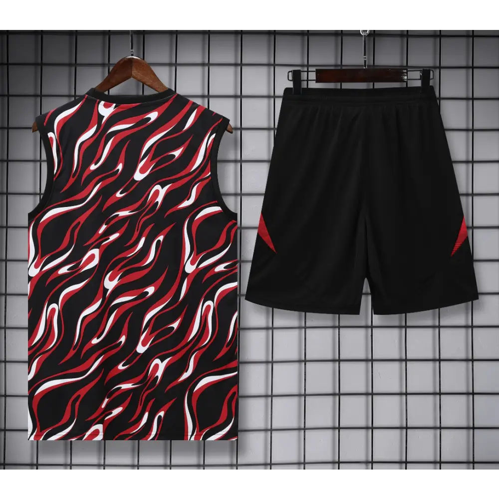 Kit Entraînement Manchester United Motifs Noir & Rouge 2025/2026 - Vêtements de sport