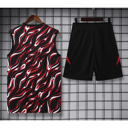 Kit Entraînement Manchester United Motifs Noir & Rouge 2025/2026 - Vêtements de sport