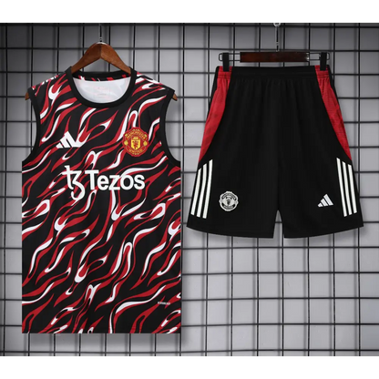 Kit Entraînement Manchester United Motifs Noir & Rouge 2025/2026 - Vêtements de sport