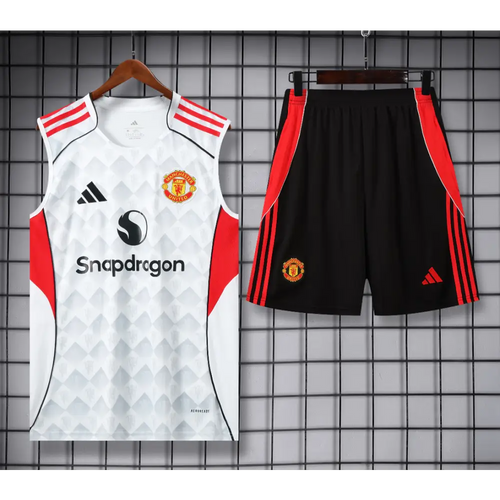 Kit Entraînement Manchester United Noir & Blanc 2025/2026 - Vêtements de sport