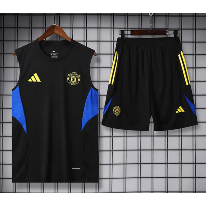 Kit Entraînement Manchester United Noir & Bleu 2025/2026 - Vêtements de sport