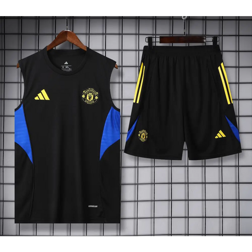 Kit Entraînement Manchester United Noir & Bleu 2025/2026 - Vêtements de sport
