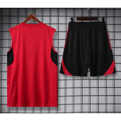 Kit Entraînement Manchester United Noir & Rouge 2025/2026 - Vêtements de sport