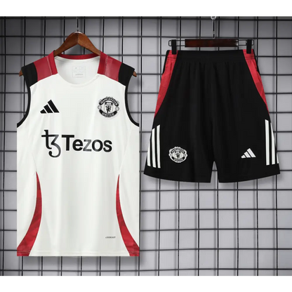 Kit Entraînement Manchester United Noir Rouge & Blanc 2025/2026 - Vêtements de sport