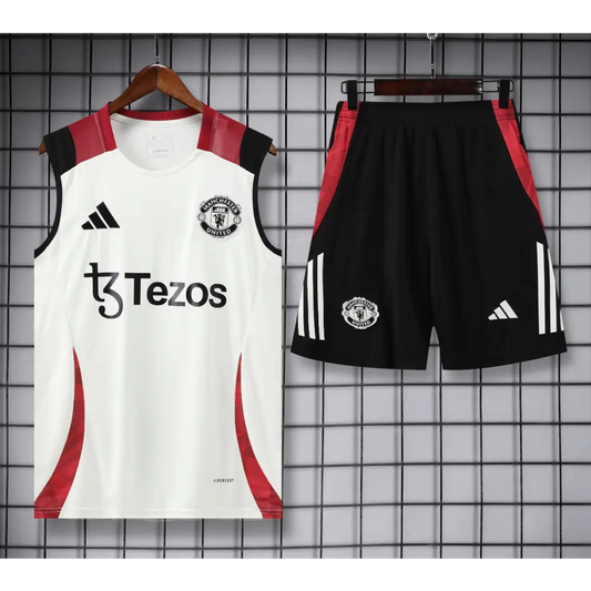 Kit Entraînement Manchester United Noir Rouge & Blanc 2025/2026 - Vêtements de sport
