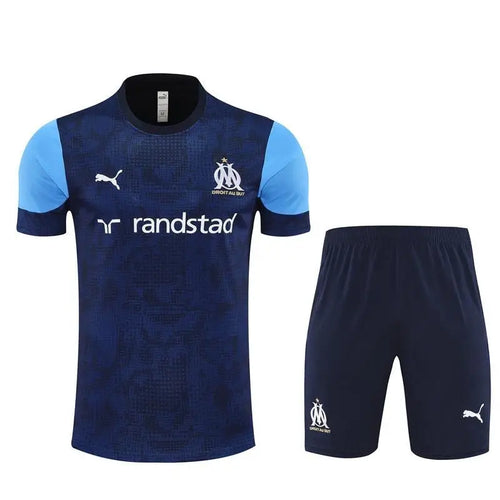 Kit Entraînement OM bleu marine 2025/2026 Manches Courtes - Vêtements de sport