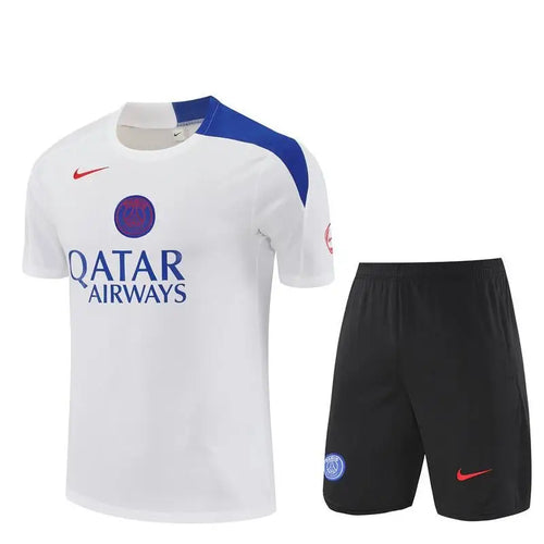 Kit Entraînement PSG Blanc 2025/2026 Manches courtes - Vêtements de sport