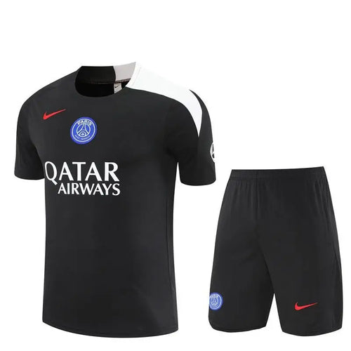 Kit Entraînement PSG Noir 2025/2026 Manches courtes - Vêtements de sport