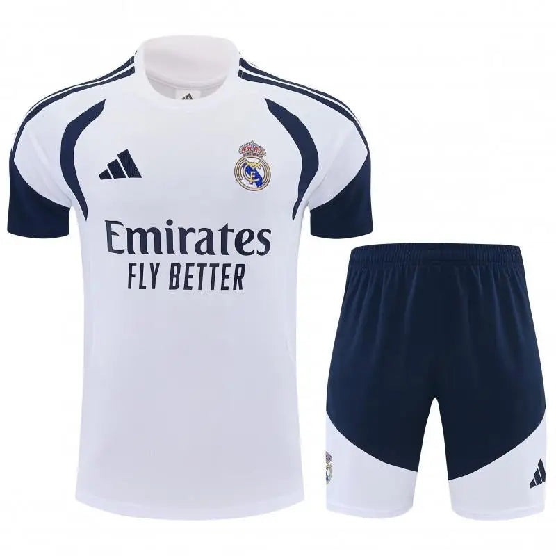 Kit Entraînement Real Madrid Blanc 2025/2026 Manches courtes - Vêtements de sport