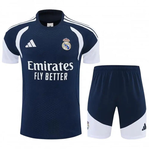 Kit Entraînement Real Madrid Bleu marine 2025/2026 Manches courtes - Vêtements de sport