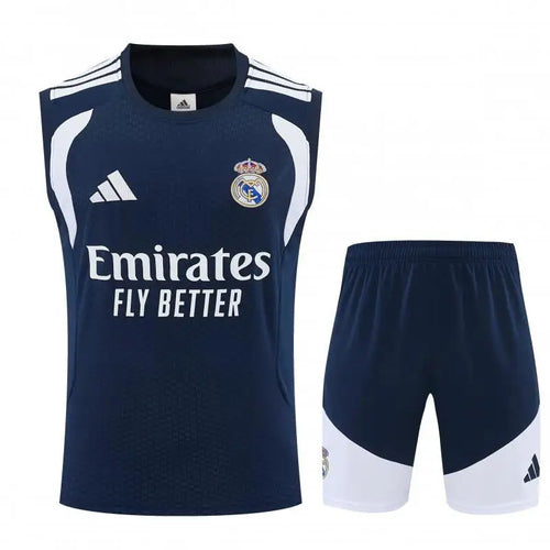 Kit Entraînement Real Madrid Bleu marine et blanc 2025/2026 - Vêtements de sport