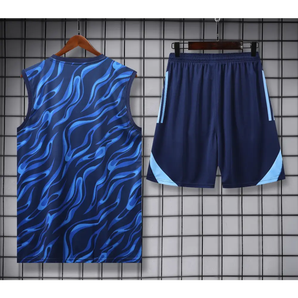 Kit Entraînement Real Madrid Bleu Rayé 2025/2026 - Vêtements de sport