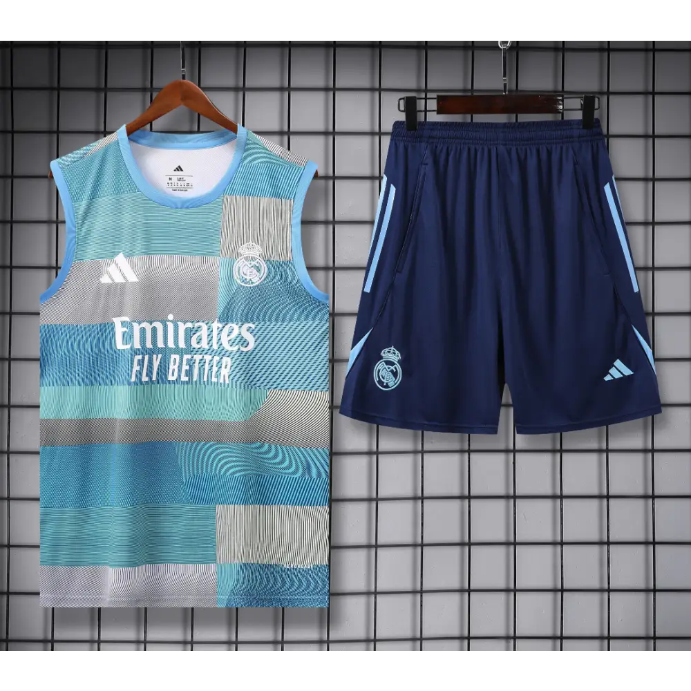 Kit Entraînement Real Madrid Gris & Bleu 2025/2026 - Vêtements de sport