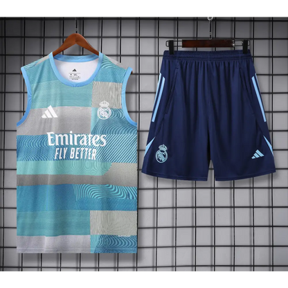 Kit Entraînement Real Madrid Gris & Bleu 2025/2026 - Vêtements de sport