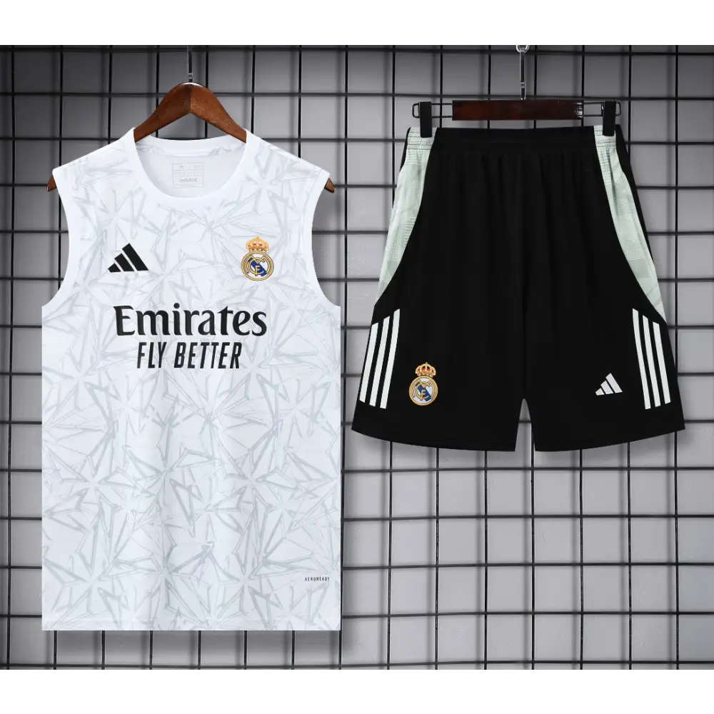 Kit Entraînement Real Madrid Motifs Noir & Blanc 2025/2026 - Vêtements de sport