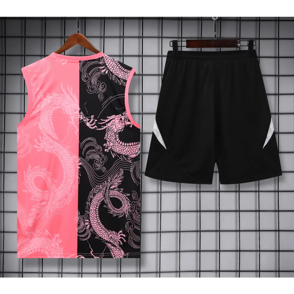 Kit Entraînement Real Madrid Motifs Noir & Rose 2025/2026 - Vêtements de sport