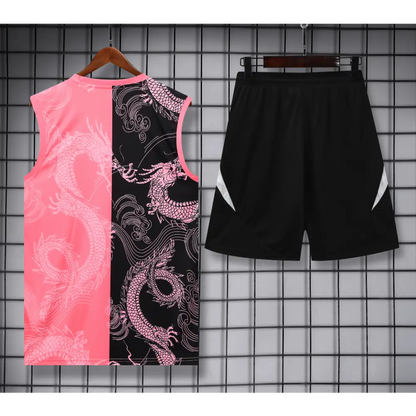 Kit Entraînement Real Madrid Motifs Noir & Rose 2025/2026 - Vêtements de sport