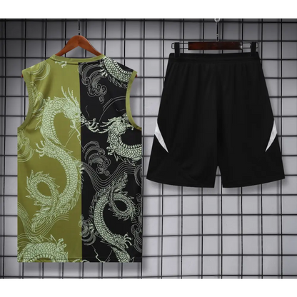 Kit Entraînement Real Madrid Motifs Noir & Vert 2025/2026 - Vêtements de sport