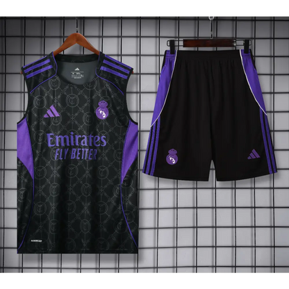 Kit Entraînement Real Madrid Noir & Violet 2025/2026 - Vêtements de sport