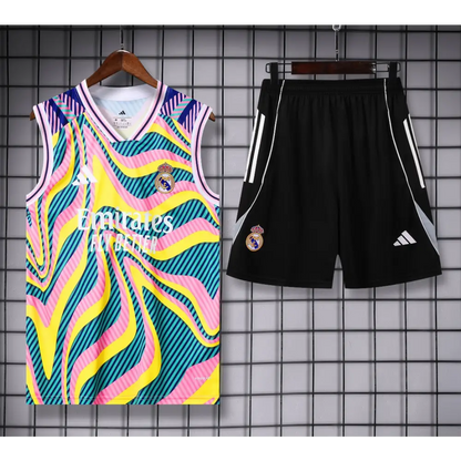Kit Entraînement Real Madrid Rose Bleu & Jaune 2025/2026 - Vêtements de sport
