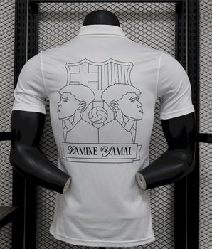 Lamine Yamal Barcelone Blanc Version Joueur 2024/2025 - Vêtements de sport