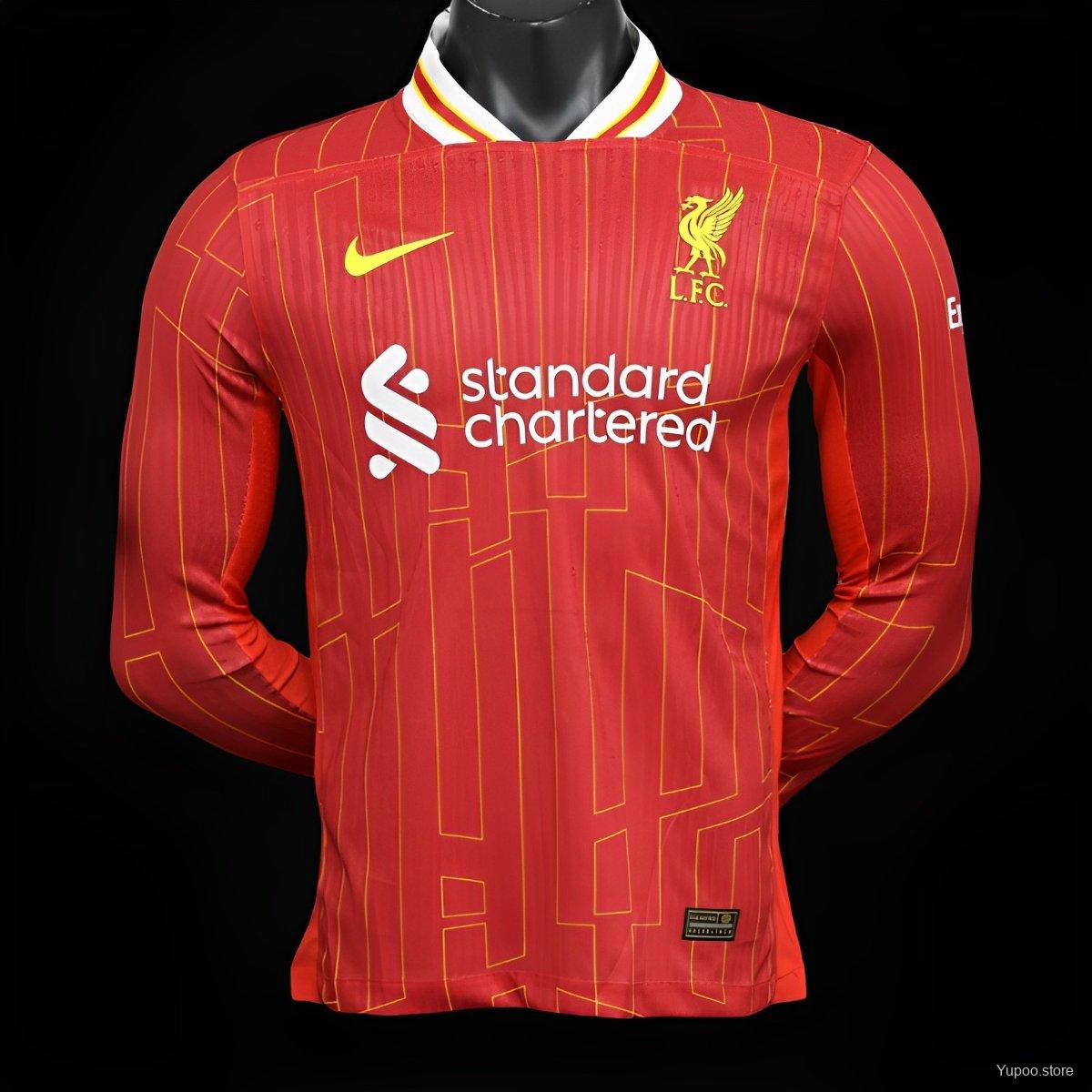 Liverpool Domicile 2024/2025 - Version Joueur manches longues ( + 7€) / S - Vêtements de sport