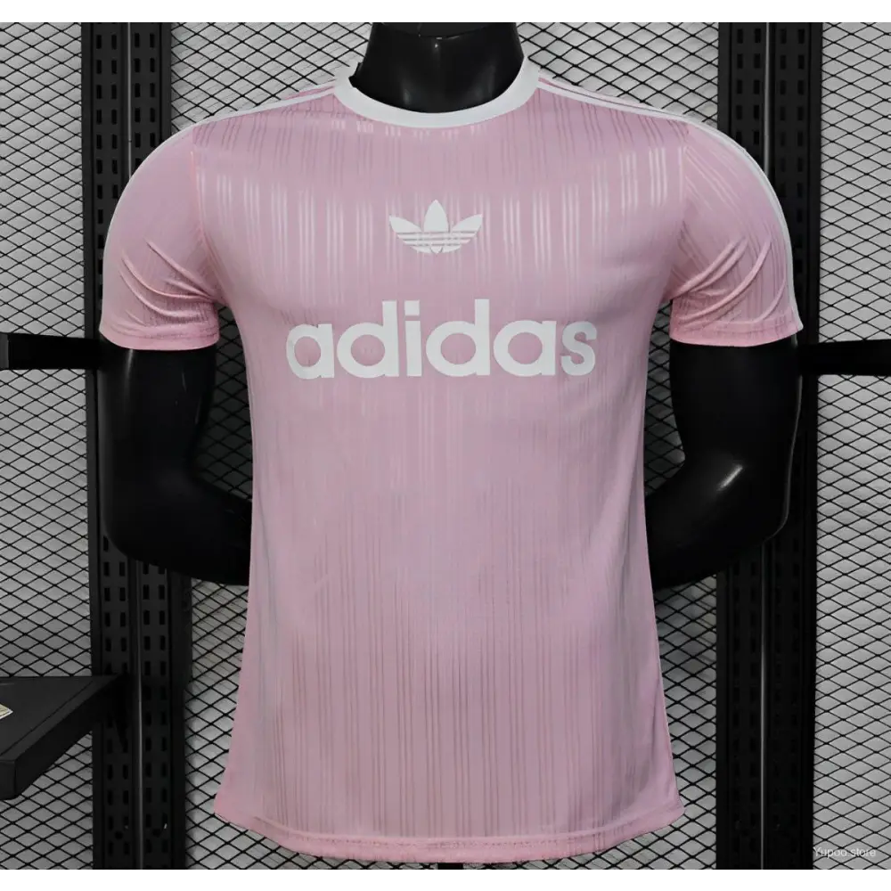 Maillot Adidas Trefoil Rose Clair Version joueur - Vêtements de sport