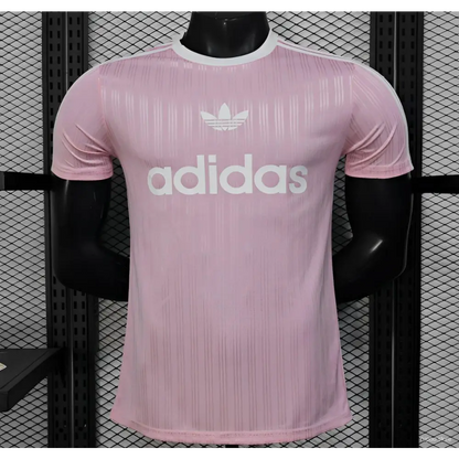 Maillot Adidas Trefoil Rose Clair Version joueur - Vêtements de sport