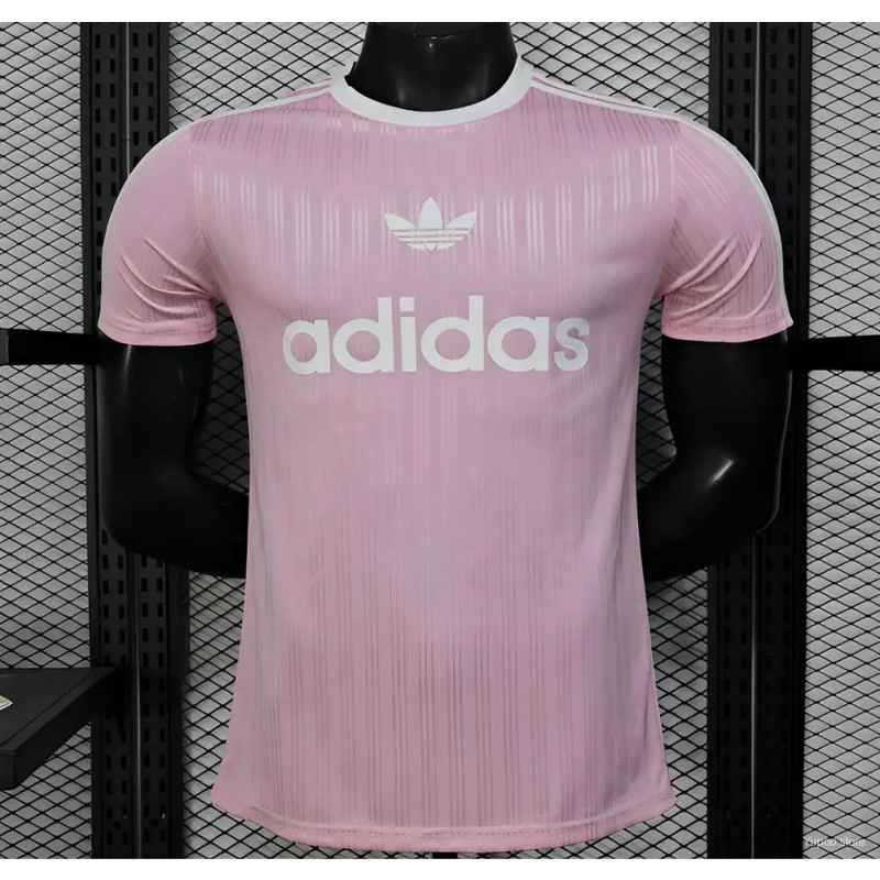Maillot Adidas Trefoil Rose Clair Version joueur - Vêtements de sport