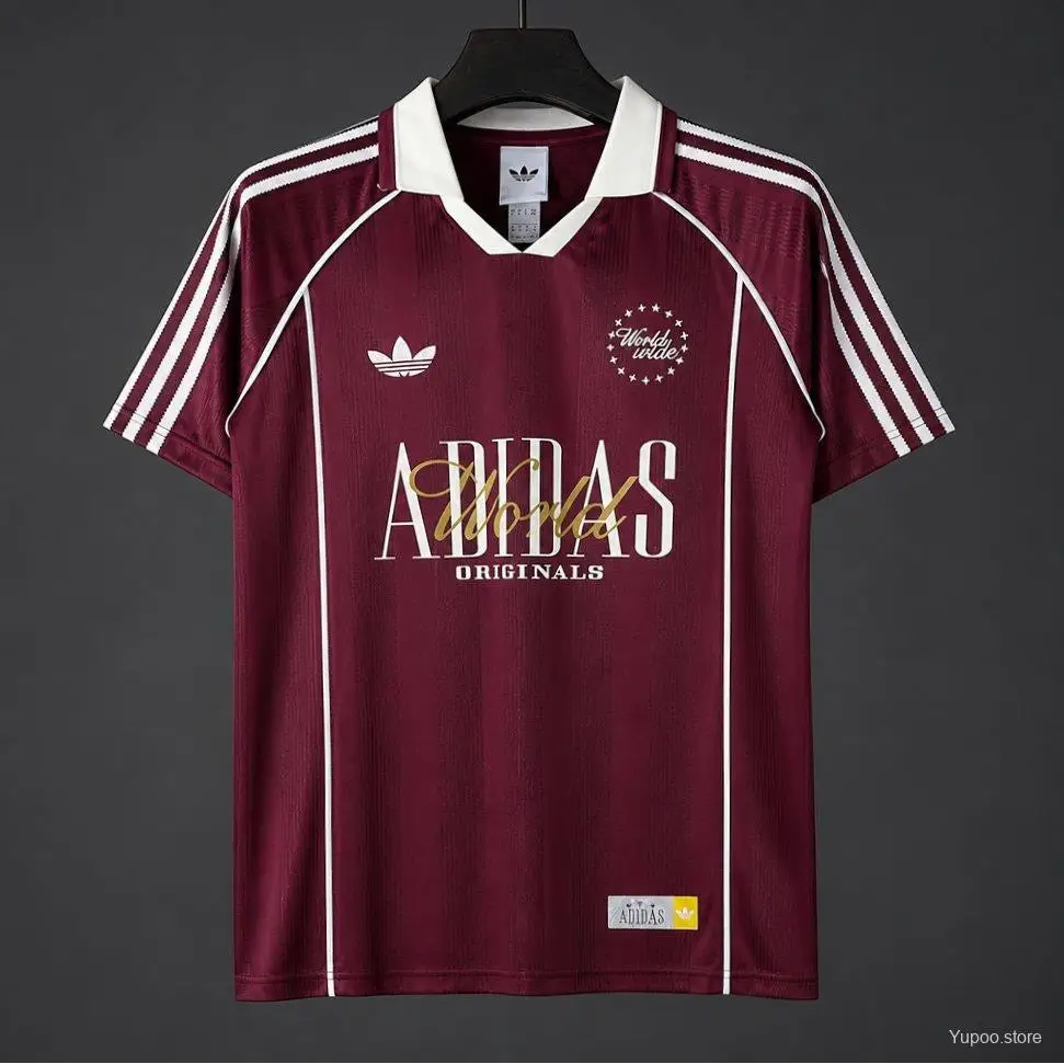 Maillot Adidas Trefoil Vintage Bordeaux 2026 - Vêtements de sport