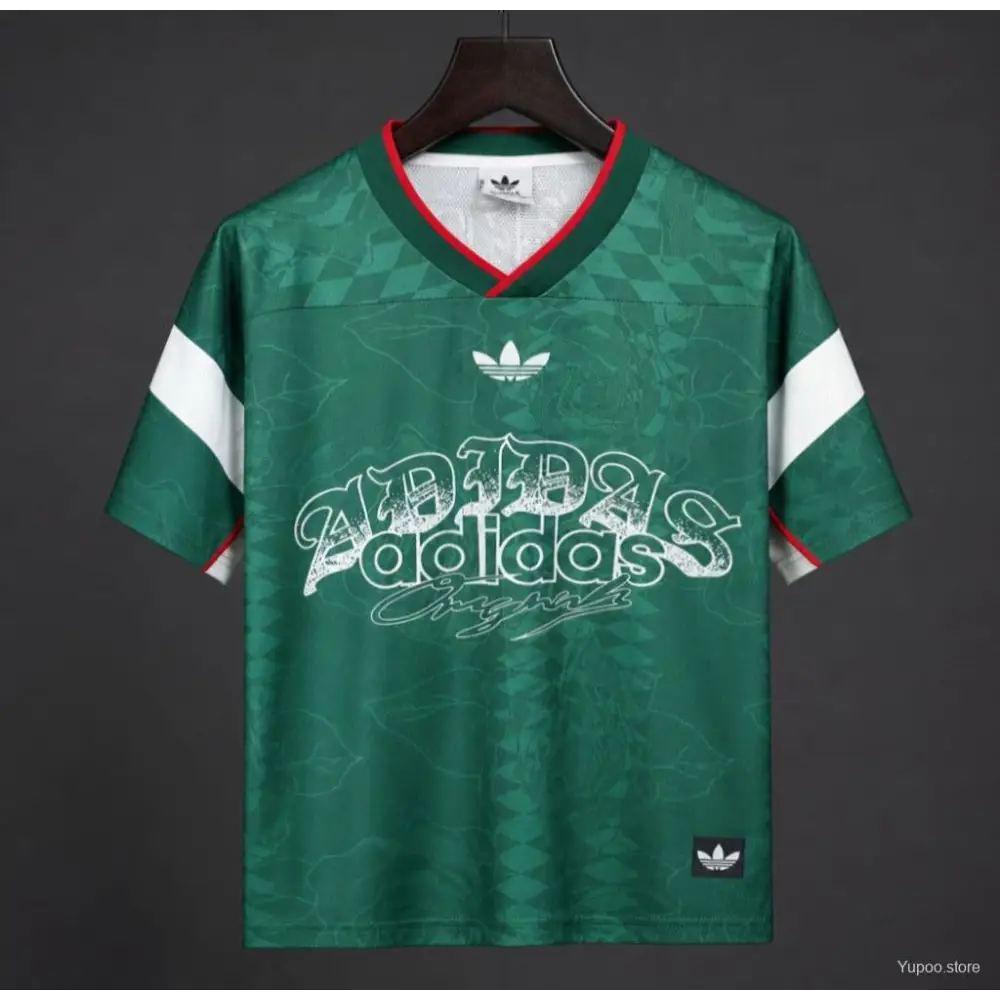 Maillot Adidas Trefoil Vintage Vert 2026 - Vêtements de sport