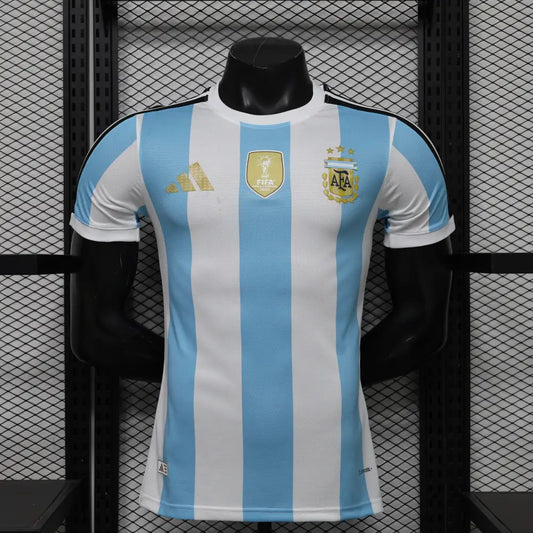 Maillot Argentine Coupe du Monde 2026 Domicile Patch Champions du Monde Version Joueur - Vêtements de sport