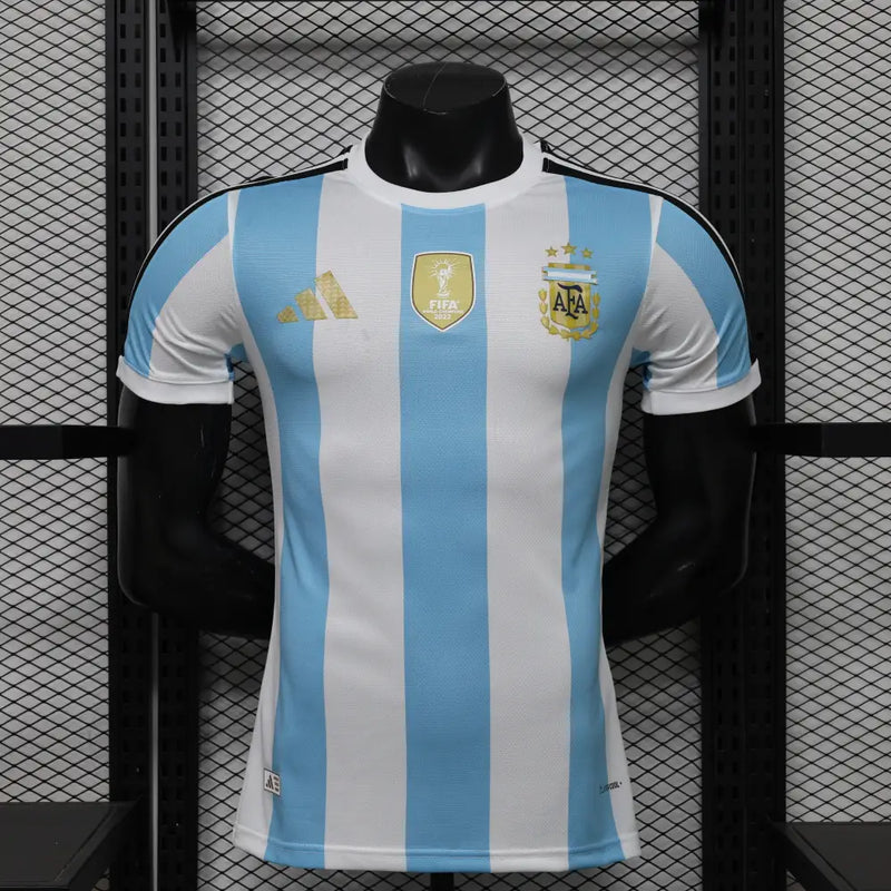 Maillot Argentine Coupe du Monde 2026 Domicile Patch Champions du Monde Version Joueur - Vêtements de sport