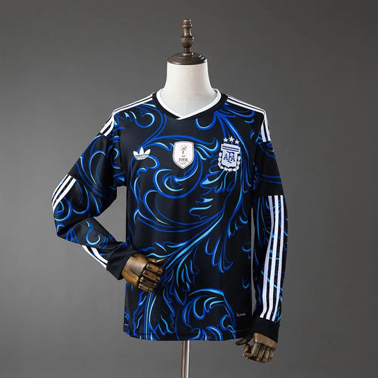Maillot Argentine Coupe du Monde 2026 Extérieur Patch Champions du Monde Manches longues (Copie) - Vêtements de sport