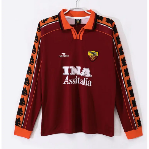 Maillot AS Roma Domicile manches longues Retro 1998/1999 - Vêtements de sport