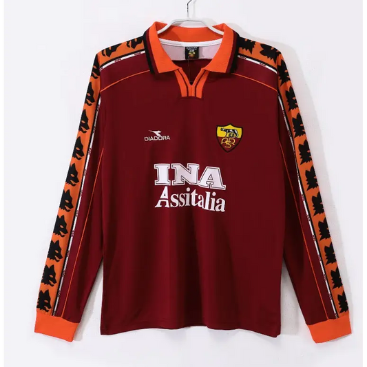 Maillot AS Roma Domicile manches longues Retro 1998/1999 - Vêtements de sport