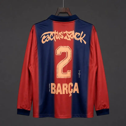 Maillot Barcelone Travis Scott Retro Manches Longues - Vêtements de sport