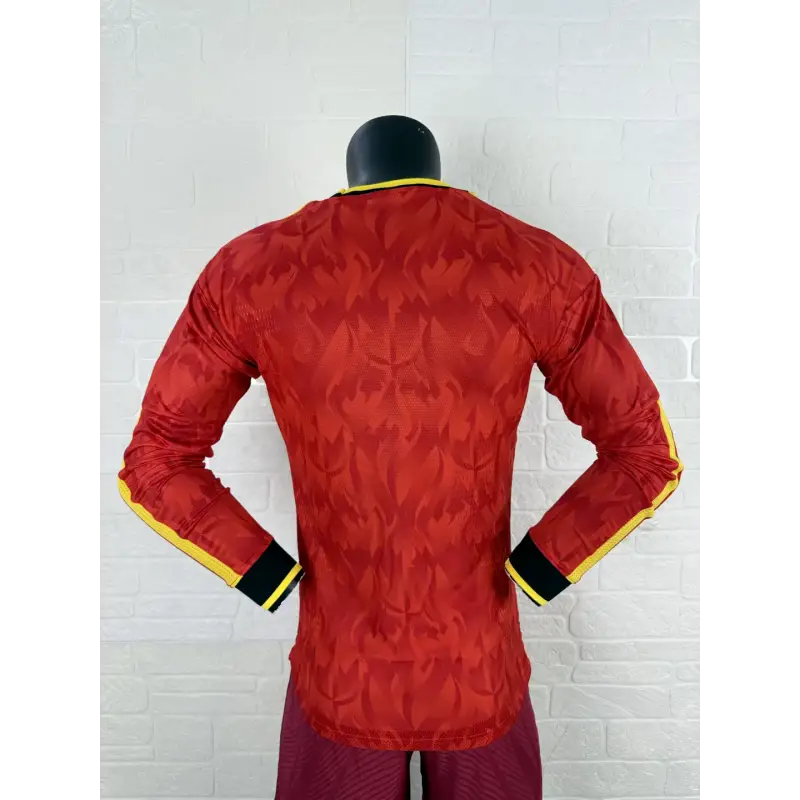 Maillot Belgique Coupe du Monde 2026 Domicile Version Joueur Manches Longues - Vêtements de sport