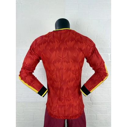 Maillot Belgique Coupe du Monde 2026 Domicile Version Joueur Manches Longues - Vêtements de sport