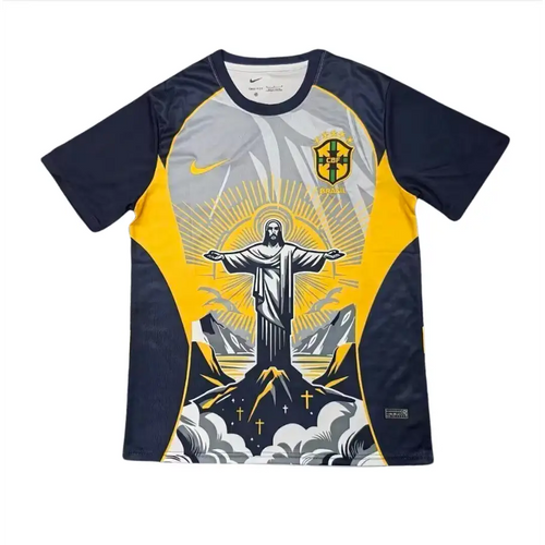 Maillot Brésil Christ Corcovado jaune 2026 - Vêtements de sport